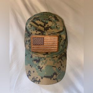 Rothco Digital Camo Hat With American Flag Patch